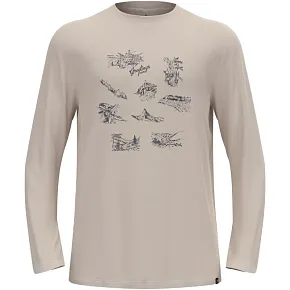 Koszulka z długim rękawem męska ODLO Merino 200 Tourist T-Shirt Crew Neck l/s szara pánské Koszulka z długim rękawem męska ODLO Merino 200 Tourist T-Shirt Crew Neck l/s szara pánské