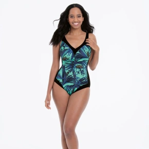 Jednoczęściowy strój kąpielowy 7326 M3 czarno-zielono-niebieski - Anita