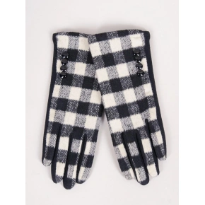 Rękawiczki damskie RES-0092K-345C Czarny z białym - Yoclub