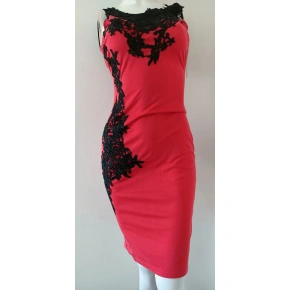 Sukienka damska 9103 czarno-czerwona - Koucla