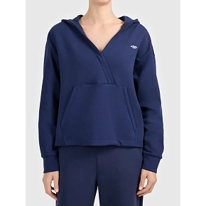 Kopertowa bluza z kapturem z bardzo miękkiej dzianiny damska 4F 4FWAW26TSWSF2661-31S Kopertowa bluza z kapturem z bardzo miękkiej dzianiny damska 4F 4FWAW26TSWSF2661-31S