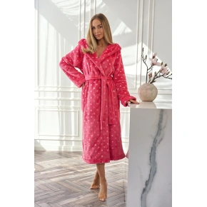 Szlafrok damski Amira 2551 Ciemnoróżowy wzór - L&L Lamp