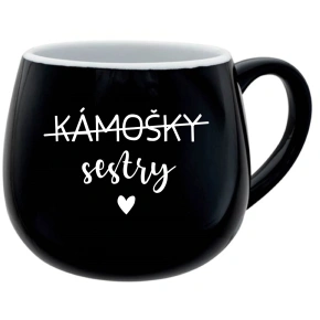 KÁMOŠKY SESTRY - černý keramický hrníček 300 ml