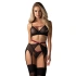 Dámský sexy set Novenes 3-Pcs Set černý - Obsessive