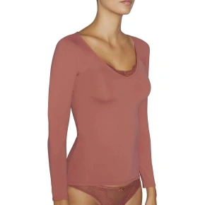 Damska koszulka z długim rękawem 19185 czerwona - Ysabel Mora