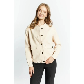 Elegancka bluza damska z guzikami 1110-015 Beżowy - Monnari