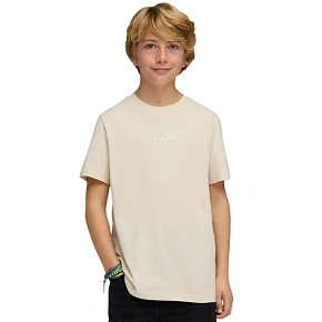 Koszulka dla dzieci Puma ESS Small No.1 Logo Centered Tee beżowa 692975 87