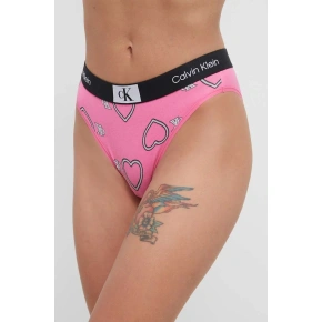 Majtki damskie 000QF7480E KCC różowe z serduszkami - Calvin Klein