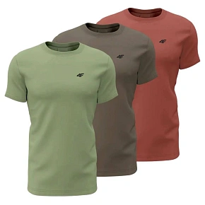 T-shirt męski (ZESTAW KOSZULEK 3 SZT.) 4F 4FWSS26TTSHM4480-90S pánské