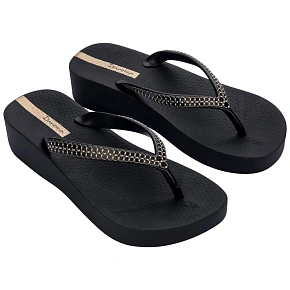 Ipanema buty klapki damskie japonki Mesh XI Plat Fem platforma czarne dámské
