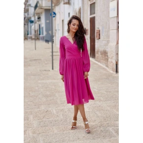 Sukienka damska SUK0372 ciemny fiolet - Roco Fashion