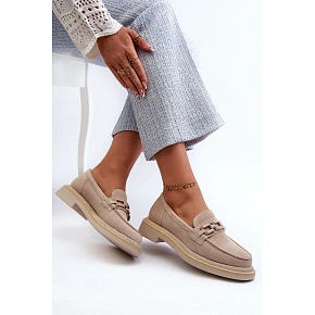 Dámské semišové mokasíny HX52-222 béžové -  S.Barski