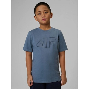 T-shirt regular z nadrukiem chłopięcy 4F 4FJRSS26TTSHM3599-10S