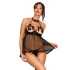 Pikantna koszulka Delishya babydoll czarna - Obsessive