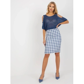 Spódnica damska LK SD 506462.12P biały niebieski - FPrice