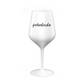 POHODINDA - bílá nerozbitná sklenice na víno 470 ml