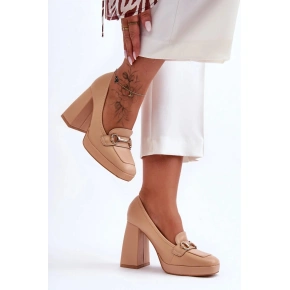 Damskie szpilki na obcasie M047 / 185452 Beige - Słodkie buty