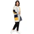 Długi sweter damski BK011 model 2 beżowo-żółto-szary - BEwear