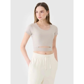 T-shirt crop top gładki damski 4F 4FRSS25TTSHF2695-83S T-shirt crop top gładki damski 4F 4FRSS25TTSHF2695-83S