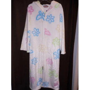 Szlafrok damski 3/4 z kapturem/zamkiem - kwiaty - Vestis Szlafrok damski 3/4 z kapturem/zamkiem - kwiaty - Vestis