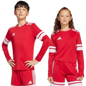 Dziecięca czerwono-biała koszulka z długim rękawem adidas Squadra 25 JJ0041