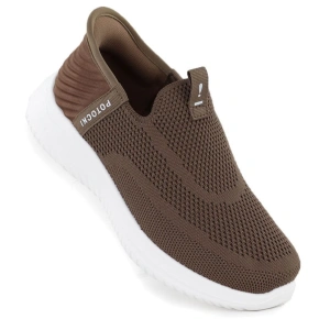 Półbuty sportowe damskie slip on brązowe Potocki BK01312