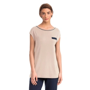 Vamp - Krótka koszula nocna damska BEIGE SOLEIL S 14191 - Vamp