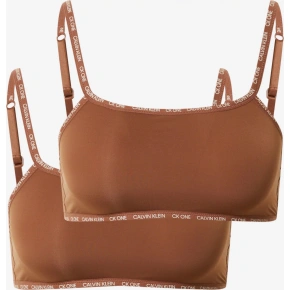 Niewyściełany bralet 2pack QD3806E BO8 brązowy/drewno sandałowe - Calvin Klein