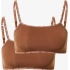 Niewyściełany bralet 2pack QD3806E BO8 brązowy/drewno sandałowe - Calvin Klein
