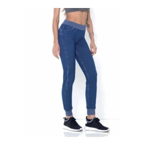Damskie legginsy sportowe Jeans Modellante 610346 Blue Jeans - Intimidea