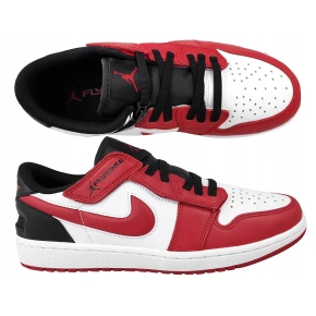 Męskie buty Air Jordan 1 Low FlyEase M DM1206-163 Czerwono-białe z czarnym - Nike