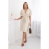 Sukienka z warstwowym dekoltem IT-42 beżowa - Kesi