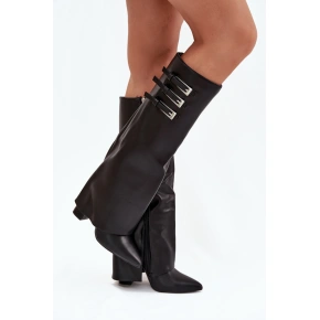 Dámské kozačky na podpatku C-354 Černá - Stephan Paris