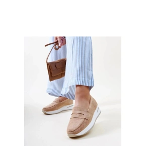Dámské polobotky 28906 Béžová s bílou - Flyfor