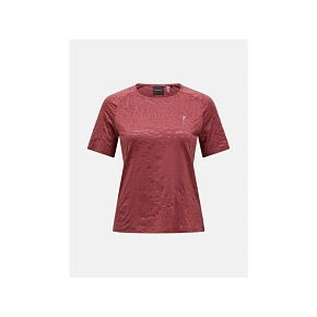 Koszulka damska PEAK PERFORMANCE W Discover T-Shirt kolor czerwony Koszulka damska PEAK PERFORMANCE W Discover T-Shirt kolor czerwony