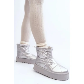 Dámské sněhule na masivní platformě VL226P Stříbrná - Seastar