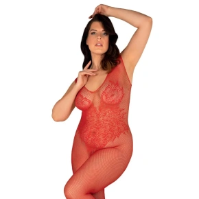 Hot body N112 bodystocking czerwone XL/XXL - Obsessive
