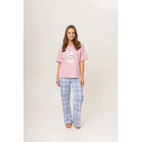 Piżama damska 160/020 różowa w kratę - Karol