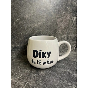 HRNEK DÍKY, ŽE TĚ MÁM - bílý keramický hrníček 300 ml HRNEK DÍKY, ŽE TĚ MÁM - bílý keramický hrníček 300 ml