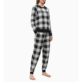 Damskie spodnie dresowe QS6302E-2ZJ szaro-czarny - Calvin Klein