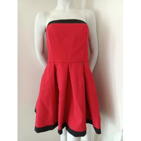 Sukienka damska 3442 czerwono-czarna - Nuance