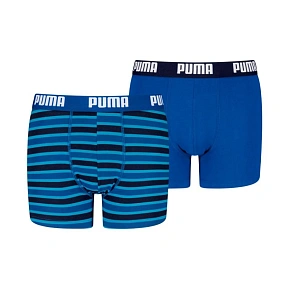 Bokserki dla dzieci Puma Everyday Striped 2 pak niebiesko-czarne 938970 04 Bokserki dla dzieci Puma Everyday Striped 2 pak niebiesko-czarne 938970 04