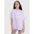 T-shirt oversize z nadrukiem dziewczęcy 4F 4FJWSS25TTSHF1870-52S