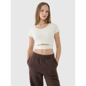 T-shirt crop top gładki damski 4F 4FRSS25TTSHF2695-11S T-shirt crop top gładki damski 4F 4FRSS25TTSHF2695-11S