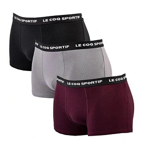 Le Coq Sportif bokserki majtki męskie 3PAK czarne szare bordowe