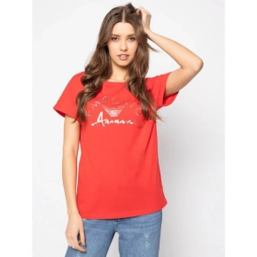 T-shirt damski 164340 0P291 00074 czerwony - Emporio Armani