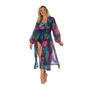 Dámské pareo 14 D81SZ-44 černé s listy - Self