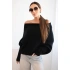 Asymetrický batwing svetr viskózový černý - FPrice