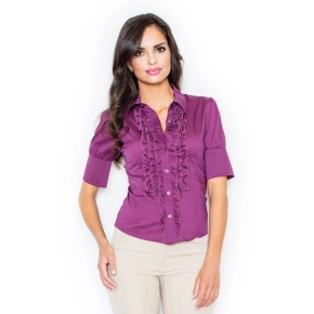 Koszula damska M025 Eggplant ciemny fiolet - Figl