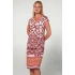 Damska sukienka plażowa z krótkim rękawem 20488 318 bordowy wzór - Vamp